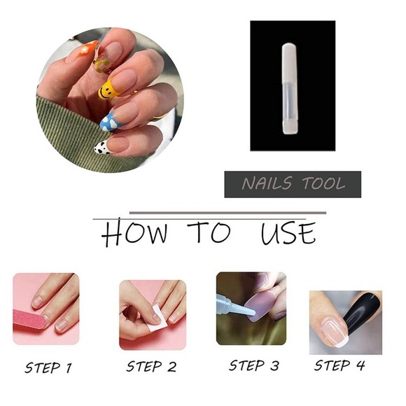 24pcs French Luxury Dream Wave Design Premium False Press On Nails - Picture 4 of 4